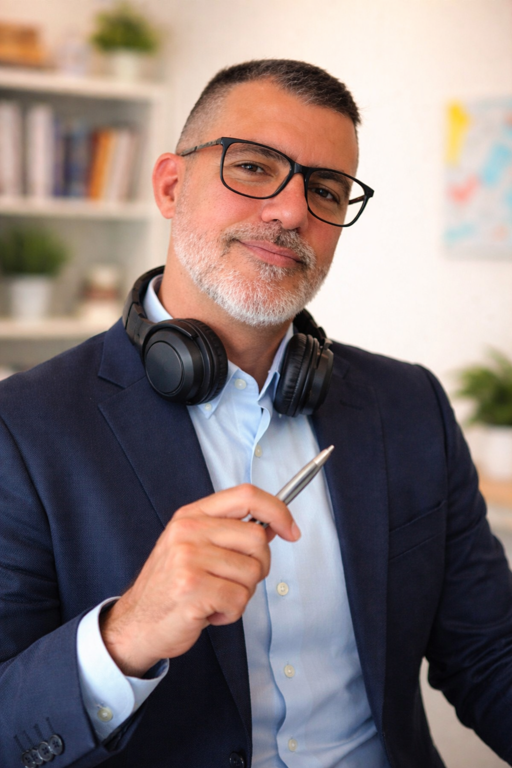 Confident professional in modern office